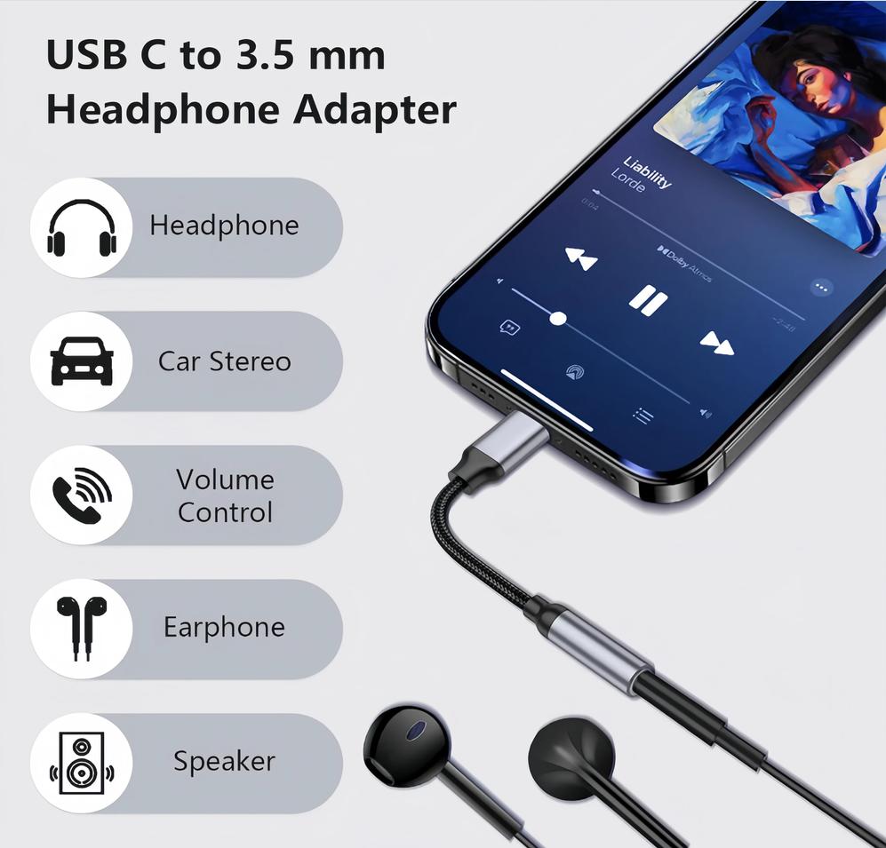 Adaptador de audio KEBIDU de t - Audiophile Headphone Wired reseña y precio